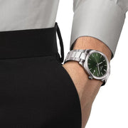 Tissot PR 100 Green Dial Silver Steel Strap Watch for Men - T150.410.11.091.00