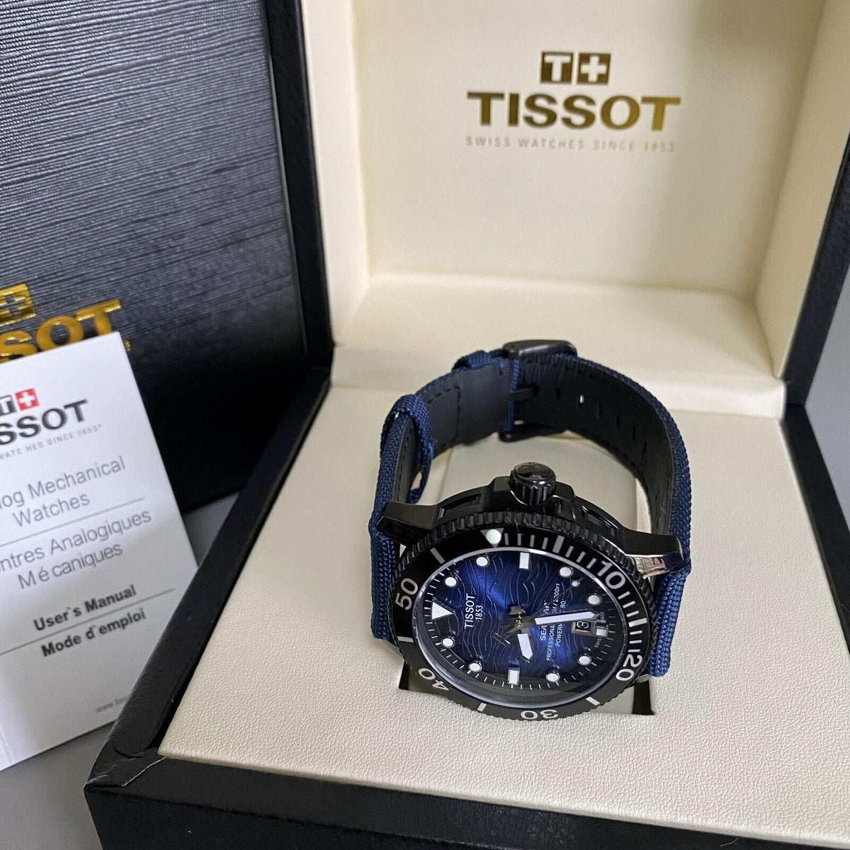 Tissot Seastar 2000 Professional Powermatic 80 Blue Dial Blue Nylon Strap Watch for Men - T120.607.37.041.00