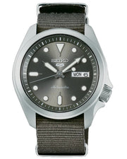 Seiko 5 Sports Automatic Grey Dial Grey Nylon Strap Watch for Men - SRPE61K1