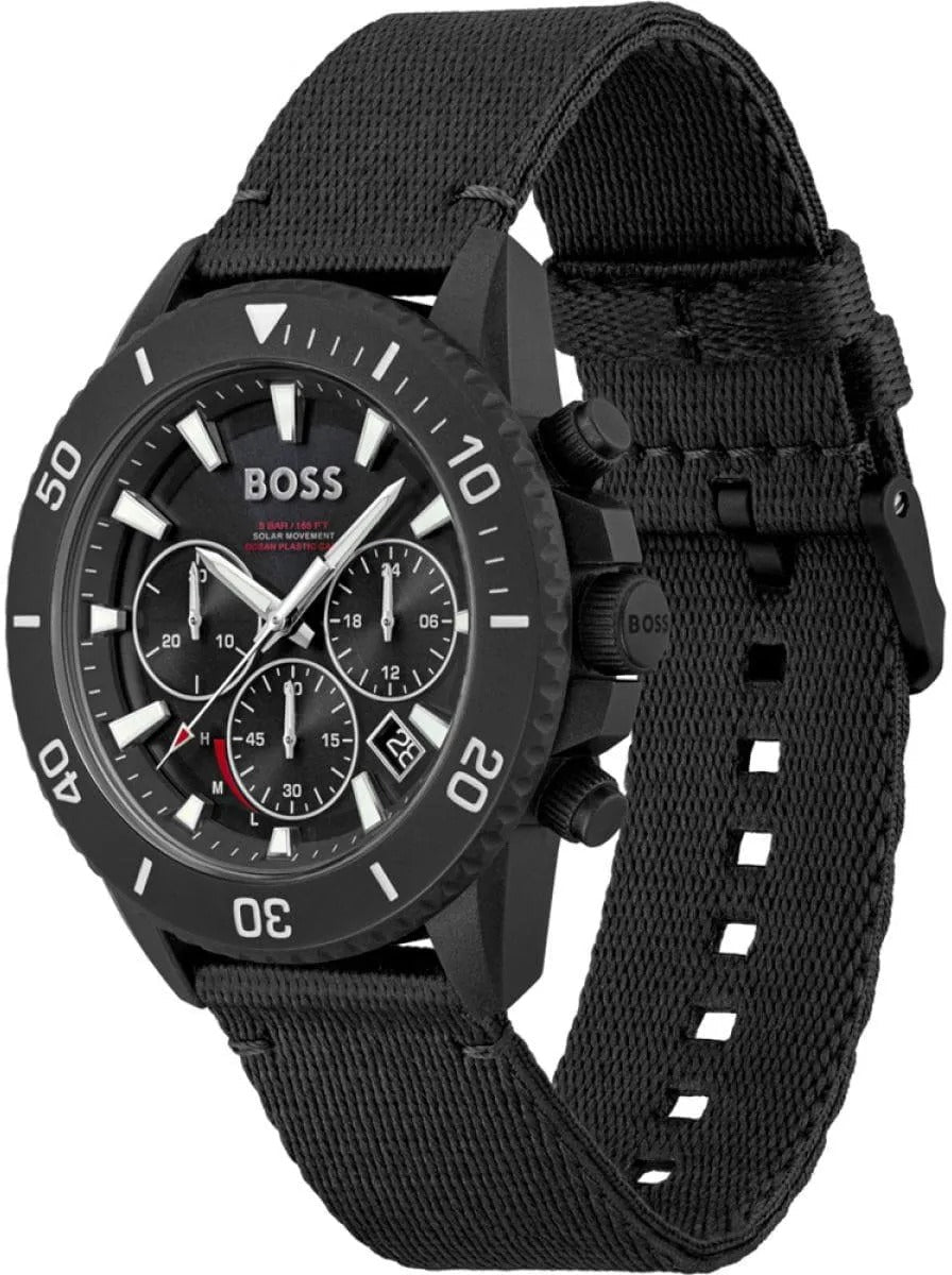  Shop Authentic Hugo Boss Admiral Chronograph Black Dial Black Nylon Strap Watch for Men - 1513918 - Luxxuri