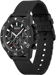  Shop Authentic Hugo Boss Admiral Chronograph Black Dial Black Nylon Strap Watch for Men - 1513918 - Luxxuri