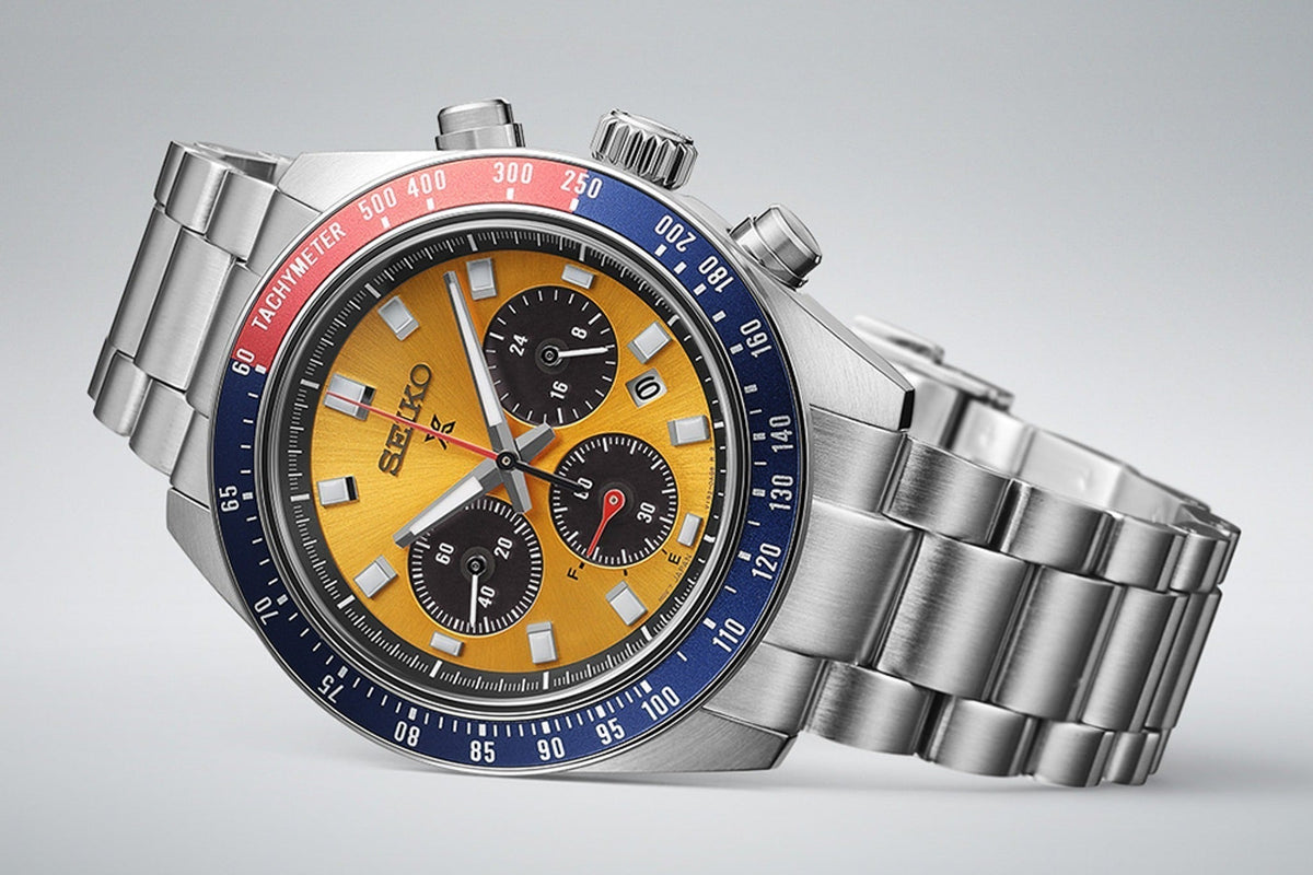  Shop Authentic Seiko Prospex Solar Chronograph 1969 Re-interpretation Orange Dial Silver Steel Strap Watch for Men - SSC947 - Luxxuri