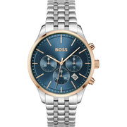 Shop Authentic Hugo Boss Avery Chronograph Blue Dial Silver Steel Strap Watch for Men - 1514158 - Luxxuri