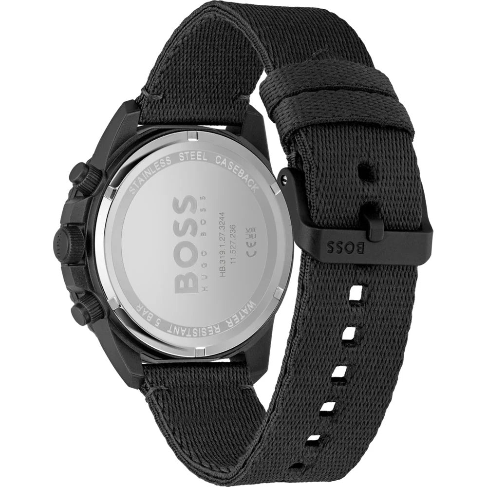  Shop Authentic Hugo Boss Admiral Chronograph Black Dial Black Nylon Strap Watch for Men - 1513918 - Luxxuri