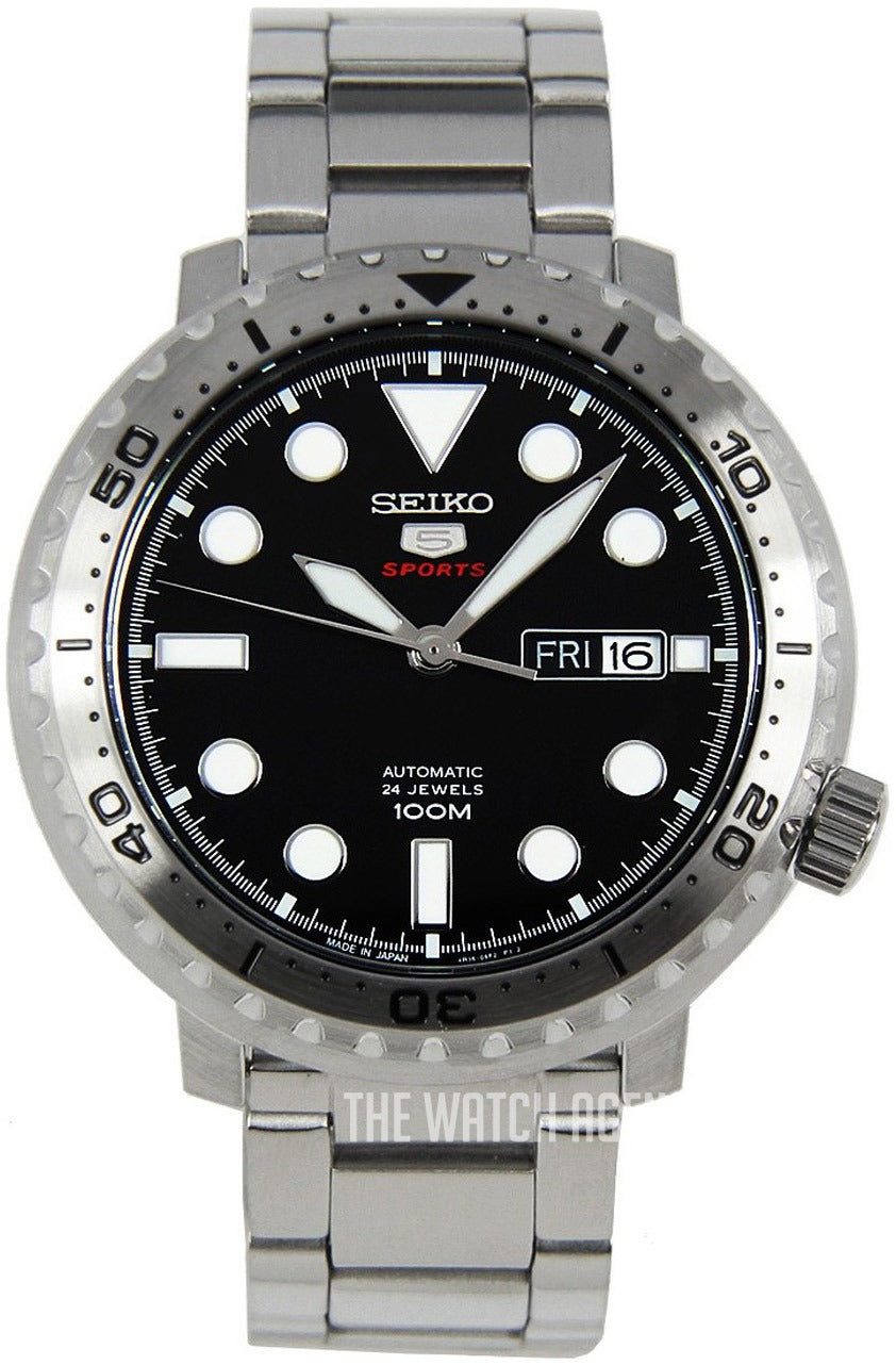  Shop Authentic Seiko 5 Sports Automatic Black Dial Silver Steel Strap Watch for Men - SRPC61J1 - Luxxuri