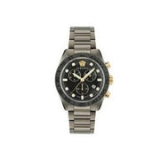  Shop Authentic Versace Greca Dome Chronograph Black Dial Grey Steel Strap Watch for Men - VE6K00623 - Luxxuri