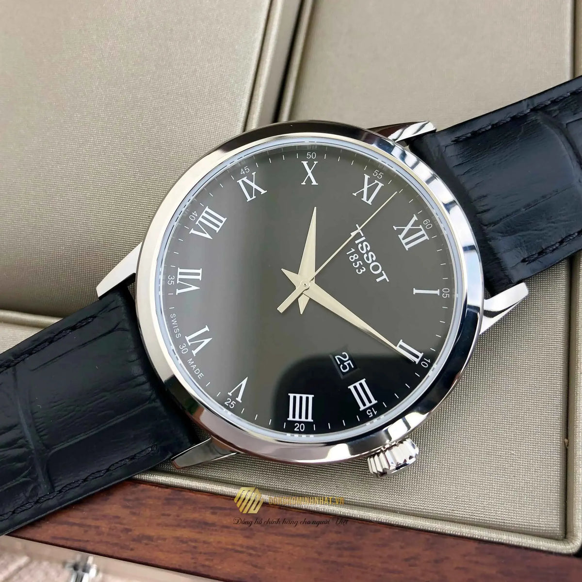 Tissot T Classic Dream Quartz Black Dial Black Leather Strap Watch for Men - T129.410.16.053.00