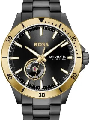 Shop Authentic Hugo Boss Troper Chronograph Automatic Black Dial Black Steel Strap Watch for Men - 1514203 - Luxxuri