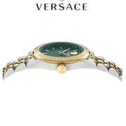  Shop Authentic Versace V-Code Analog Green Dial Two Tone Steel Strap Watch for Women - VE8I00424 - Luxxuri