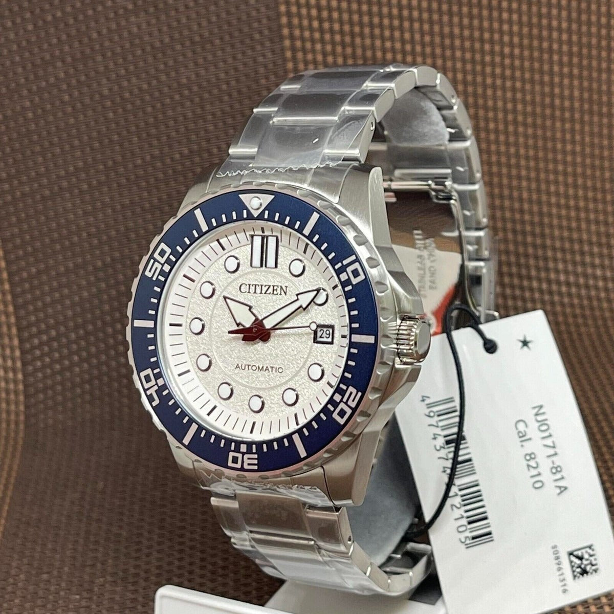 Citizen Mechanical Automatic White Dial Silver Steel Strap Watch for Men - NJ0171-81A