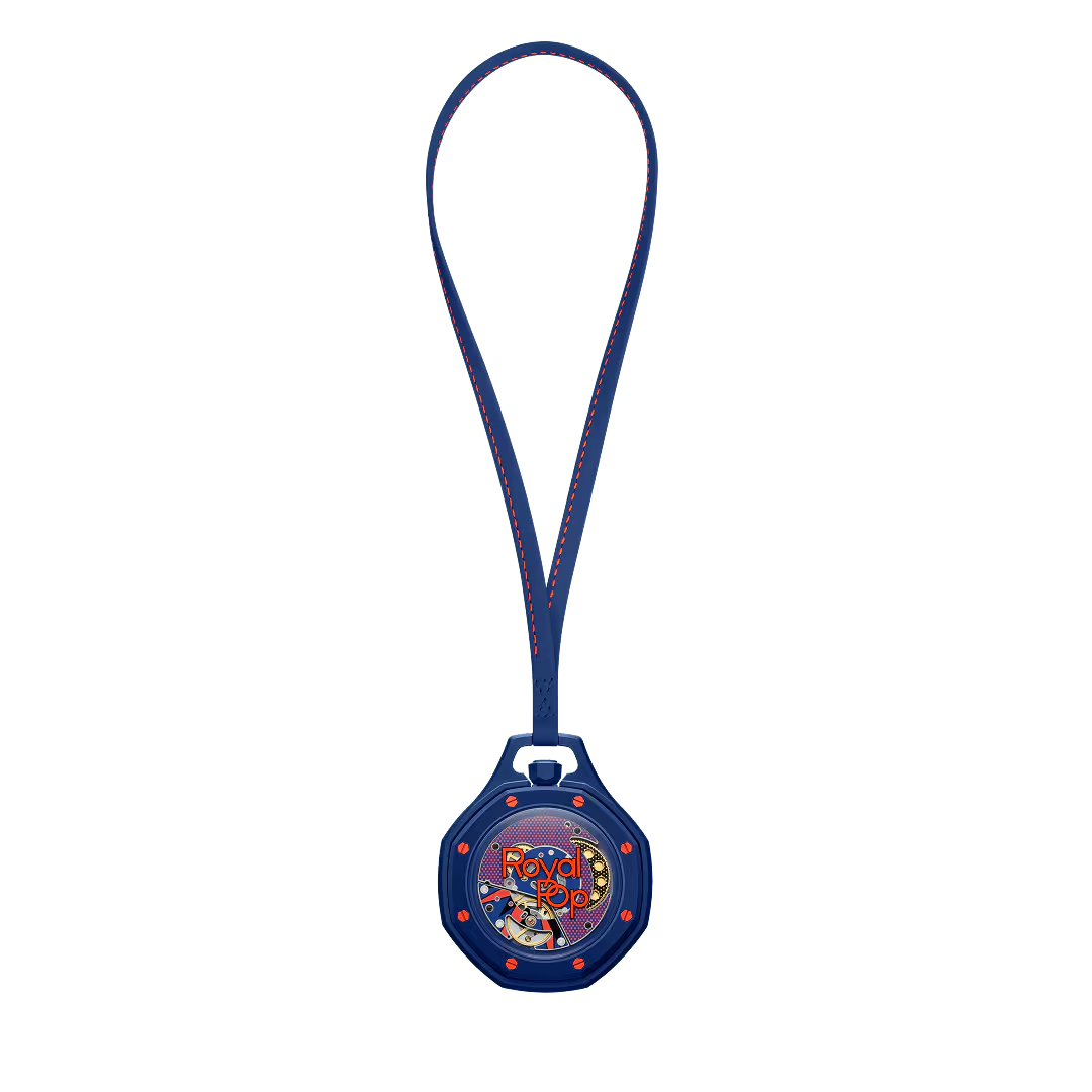 Swatch x AP Royal Pop Blue Dial Blue Leather Lanyard Watch for Men - Orenji Hachi