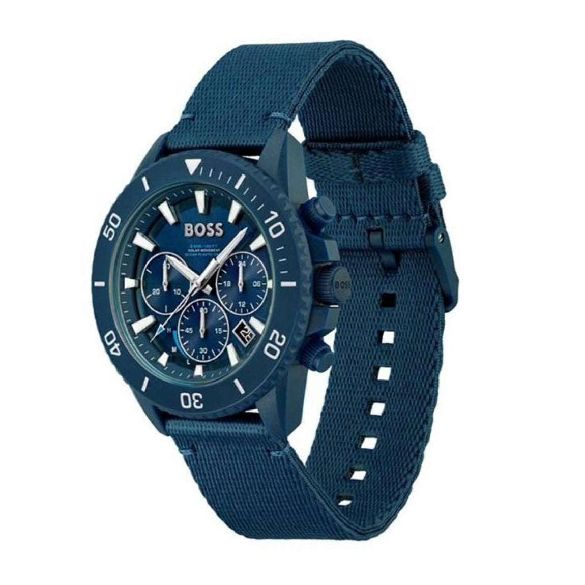  Shop Authentic Hugo Boss Admiral Chronograph Blue Dial Blue Nylon Strap Watch for Men - 1513919 - Luxxuri