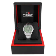 Tissot PR 100 Chronograph Green Dial Silver Steel Strap Watch for Men - T150.417.11.091.00