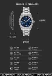  Shop Authentic Emporio Armani Frederico Analog Blue Dial Silver Steel Strap Watch for Men - AR11620 - Luxxuri