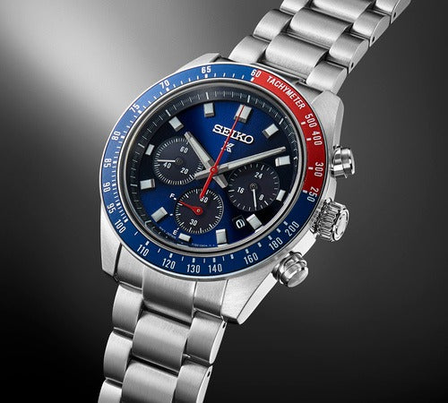  Shop Authentic Seiko Prospex Speedtimer Solar Chronograph Blue Dial Silver Steel Strap Watch for Men - SSC913 - Luxxuri
