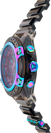  Shop Authentic Versace Icon Active Chronograph Black Dial Grey Silicone Strap Watch for Men - VEZ701022 - Luxxuri