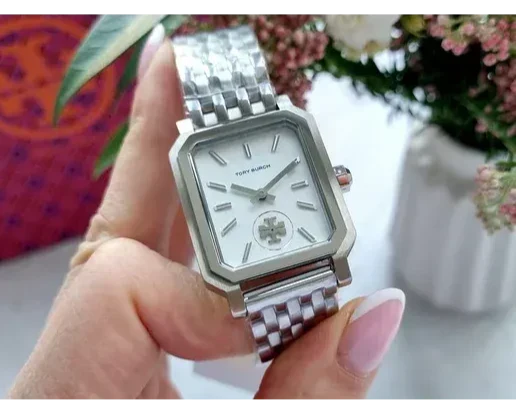Tory Burch Robinson White Dial Silver Steel Strap Watch for Women - TBW1510