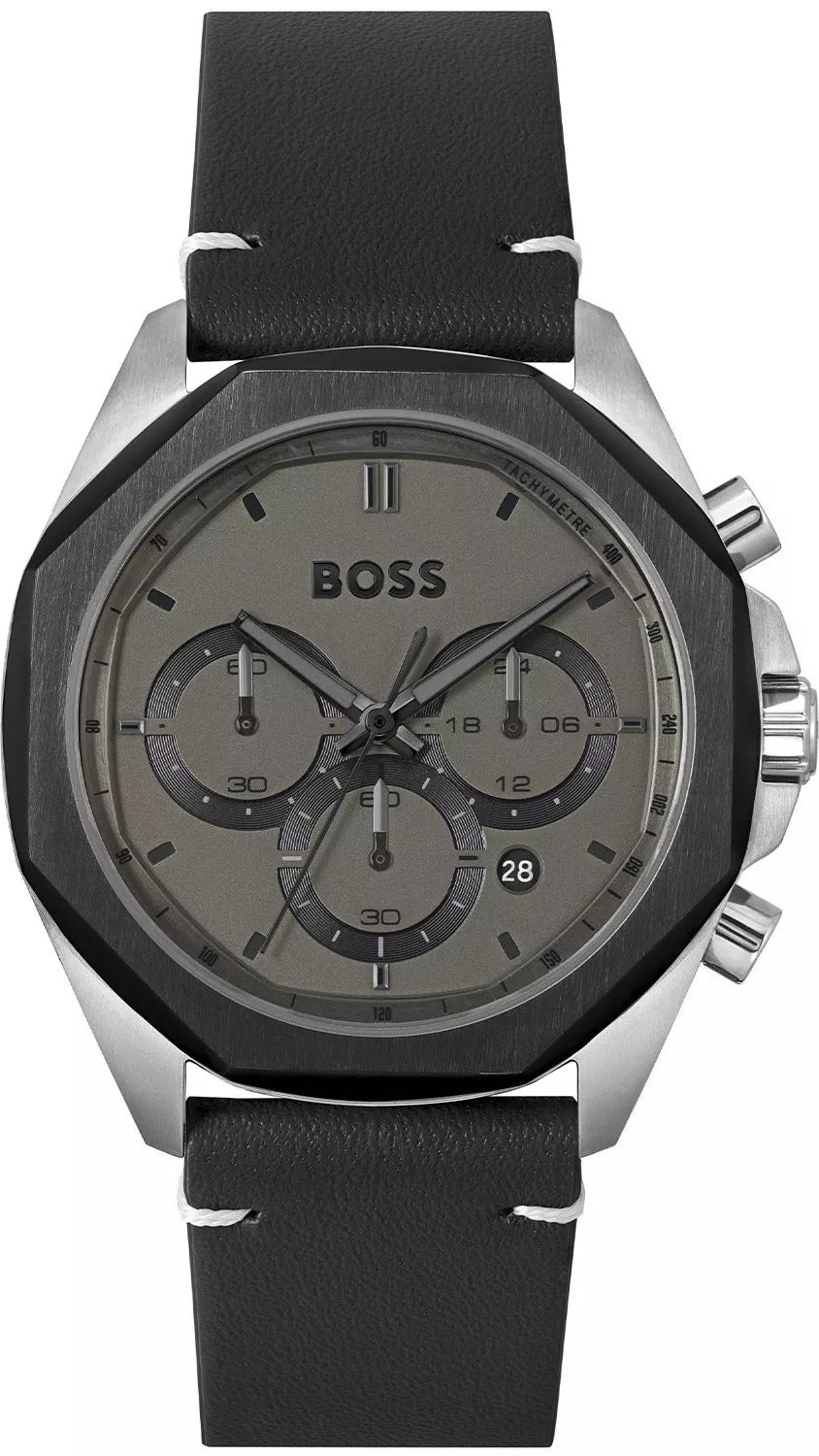  Shop Authentic Hugo Boss Cloud Chronograph Grey Dial Black Leather Strap Watch for Men - 1514014 - Luxxuri
