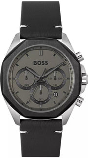  Shop Authentic Hugo Boss Cloud Chronograph Grey Dial Black Leather Strap Watch for Men - 1514014 - Luxxuri
