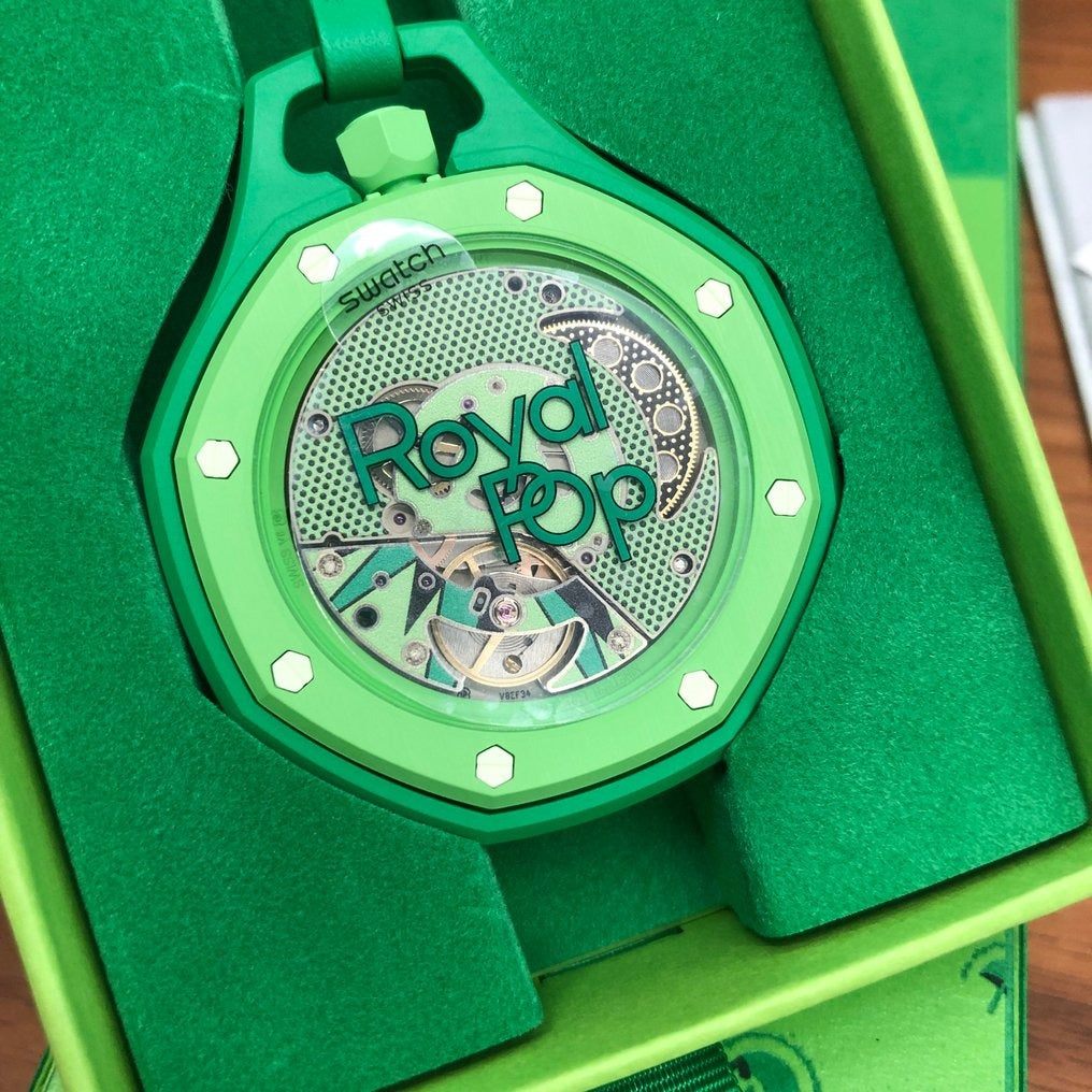 Swatch x AP Royal Pop Green Dial Lanyard Watch for Men - Green Eight