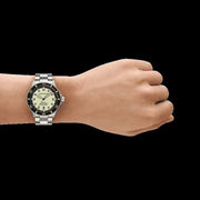 Emporio Armani Sea Explorer Yellow Dial Silver Steel Strap Watch for Men - AR60083