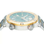  Shop Authentic Versace Greca Logo Diver Quartz Green Dial Two Tone Steel Strap Watch for Men - VE8G00524 - Luxxuri
