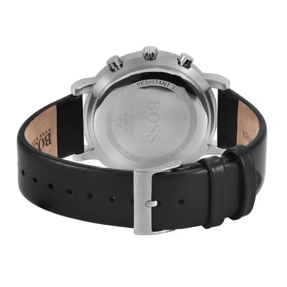 Shop Authentic Hugo Boss Integrity Chronograph Black Dial Black Leather Strap Watch for Men - 1513777 - Luxxuri