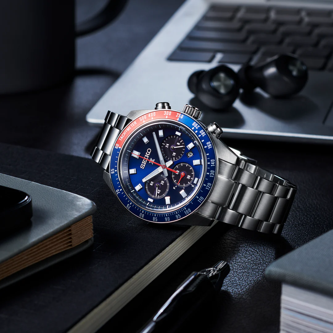  Shop Authentic Seiko Prospex Speedtimer Solar Chronograph Blue Dial Silver Steel Strap Watch for Men - SSC913 - Luxxuri