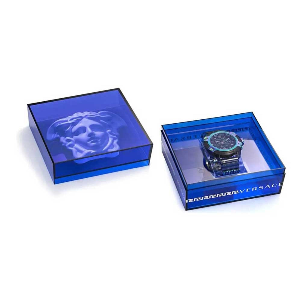  Shop Authentic Versace Icon Active Chronograph Black Dial Grey Silicone Strap Watch for Men - VEZ701022 - Luxxuri