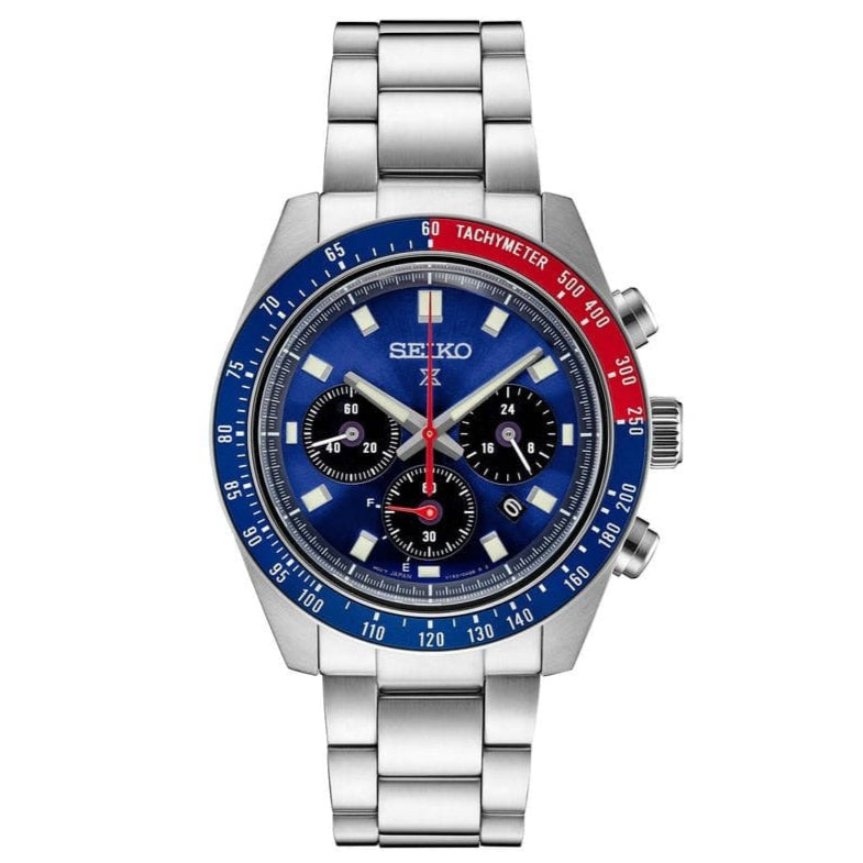  Shop Authentic Seiko Prospex Speedtimer Solar Chronograph Blue Dial Silver Steel Strap Watch for Men - SSC913 - Luxxuri