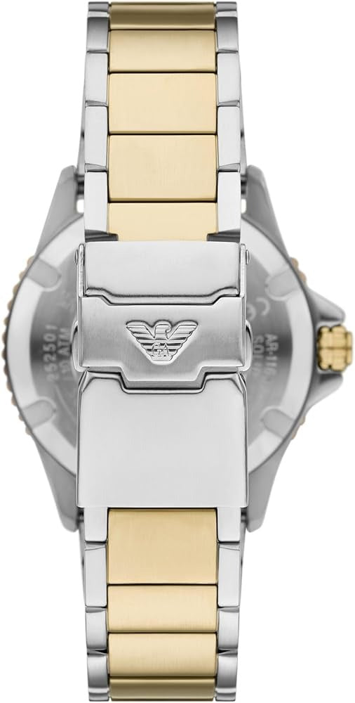 Emporio Armani World Explorer Blue Dial Two Tone Steel Strap Watch for Men - AR11682