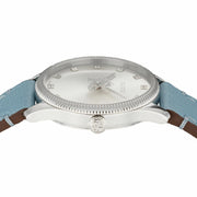 Gucci G Timeless Silver Dial Blue Leather Strap Watch for Women - YA1265039