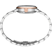 Seiko Presage Cocktail Time Skydiving Automatic Diamonds Mother of Pearl Dial Silver Steel Strap Watch for Women - SRE009J1