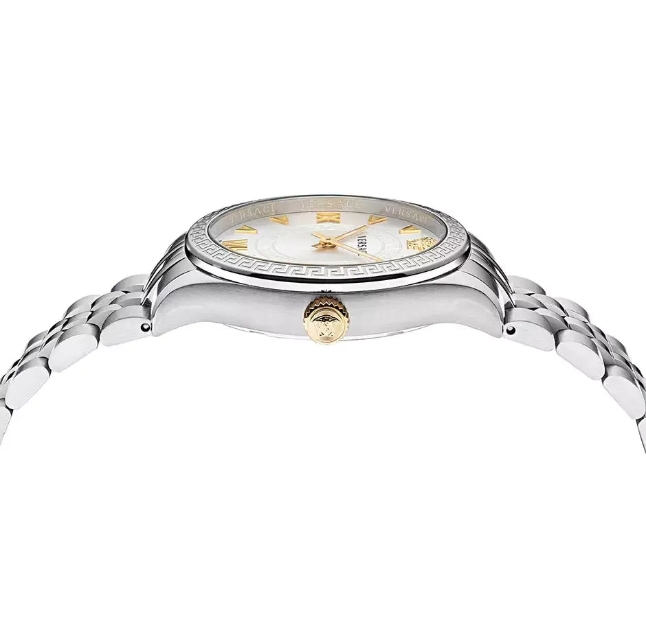  Shop Authentic Versace Hellenyium Quartz White Dial Silver Steel Strap Watch for Women - VEHU00320 - Luxxuri
