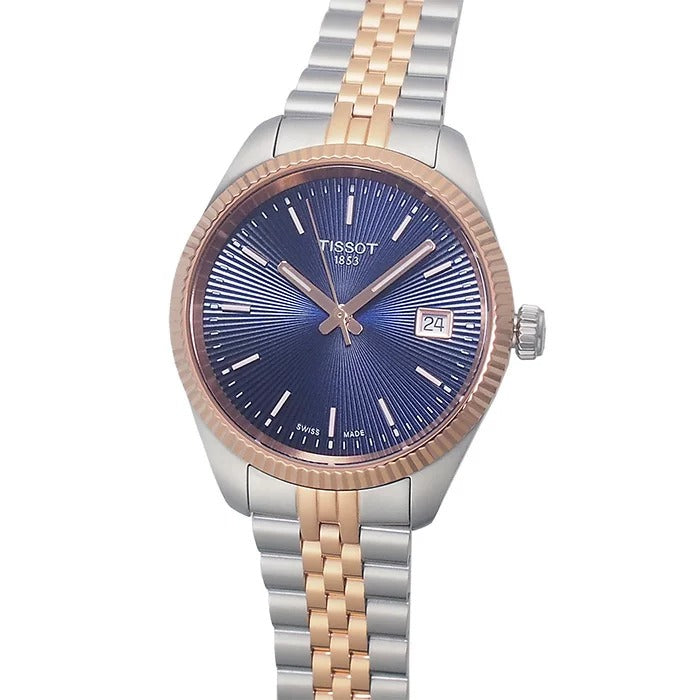 Tissot Ballade Quartz Blue Dial Two Tone Steel Strap Watch for Women - T156.210.22.041.00