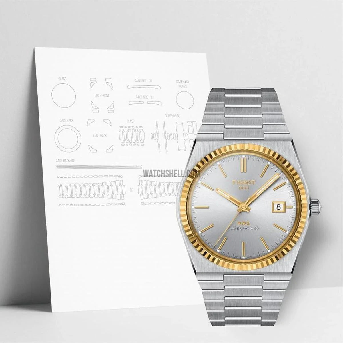 Tissot PRX Powermatic 80 Gold Automatic Silver Dial Silver Steel Strap Watch for Men - T931.407.41.031.01