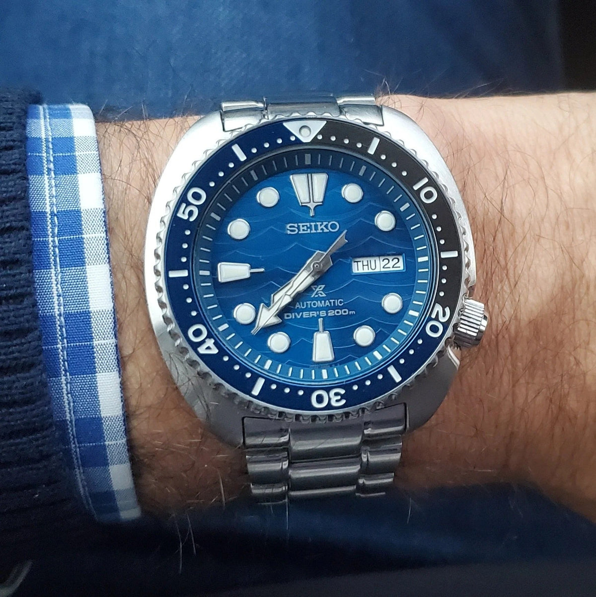  Shop Authentic Seiko Prospex Save The Ocean Diver's Automatic Blue Dial Silver Steel Strap Watch for Men - SRPD21J1 - Luxxuri