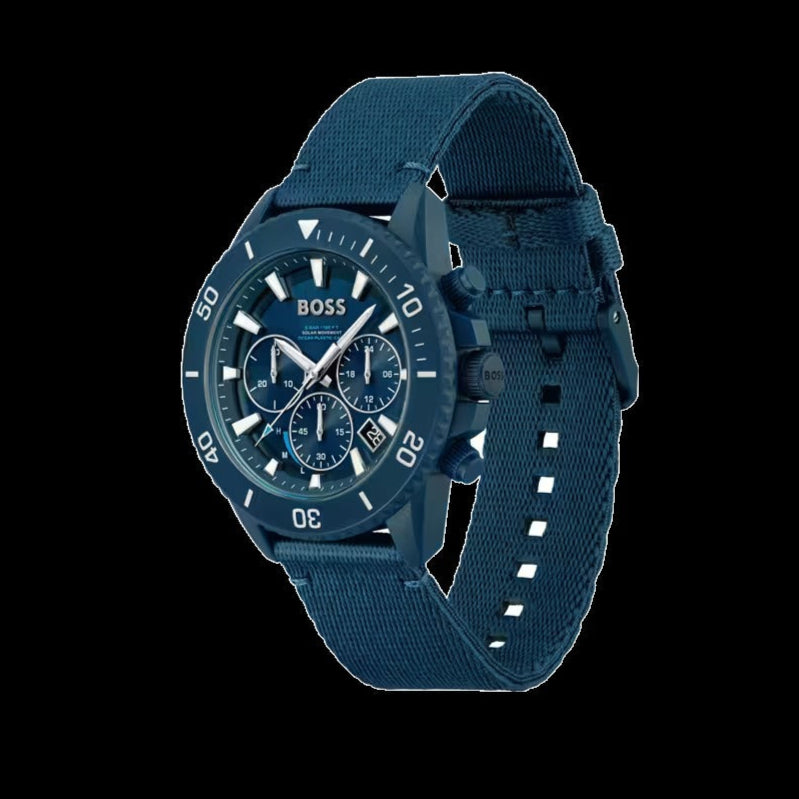  Shop Authentic Hugo Boss Admiral Chronograph Blue Dial Blue Nylon Strap Watch for Men - 1513919 - Luxxuri
