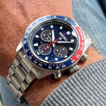  Shop Authentic Seiko Prospex Speedtimer Solar Chronograph Blue Dial Silver Steel Strap Watch for Men - SSC913 - Luxxuri