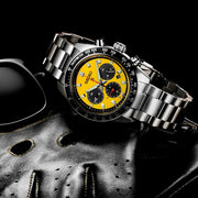  Shop Authentic Seiko Prospex Speedtimer Solar Chronograph Yellow Dial Silver Steel Strap Watch for Men - SSC929 - Luxxuri