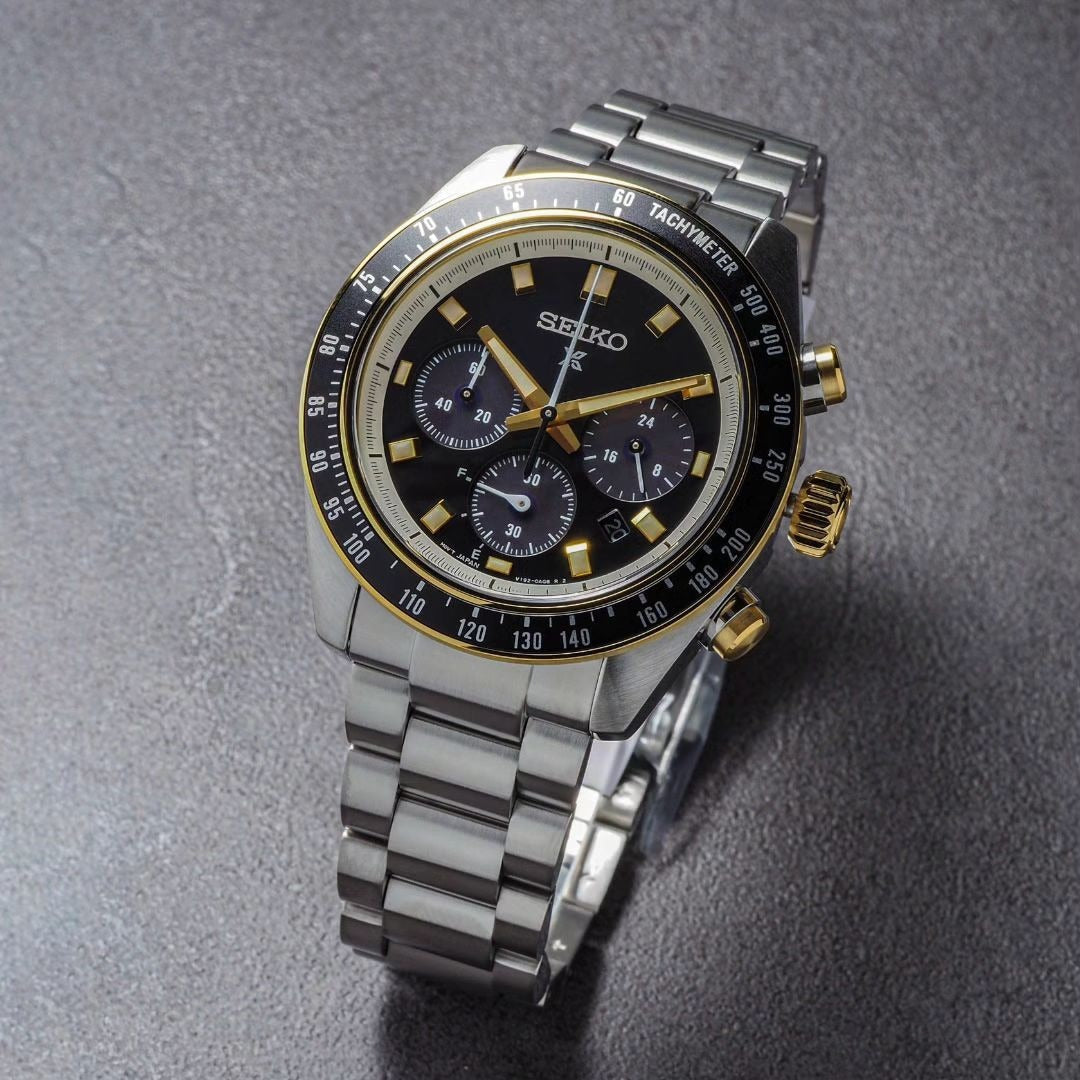  Shop Authentic Seiko Prospex Speedtimer Solar Chronograph Black Dial Silver Steel Strap Watch for Men - SSC941 - Luxxuri