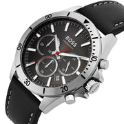  Shop Authentic Hugo Boss Troper Chronograph Black Dial Black Leather Strap Watch for Men - 1514055 - Luxxuri