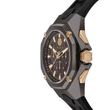 Philipp Plein Octagon Black Dial Black Silicone Strap Watch for Men - PWTBA0323