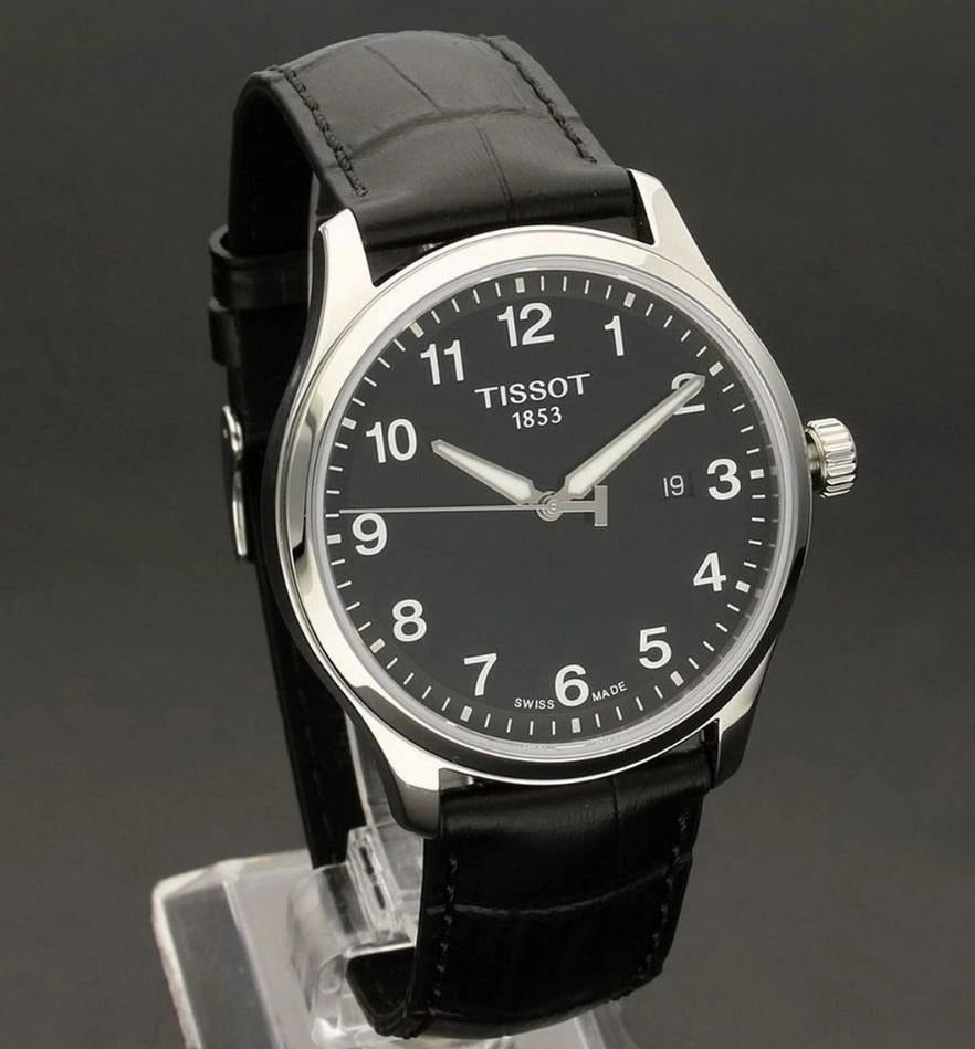 Tissot T-Sport Gent XL Black Dial Black Leather Strap Watch for Men - T116.410.16.057.00