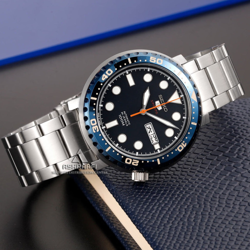  Shop Authentic Seiko 5 Sports Automatic Blue Dial Silver Steel Strap Watch for Men - SRPC63J1 - Luxxuri