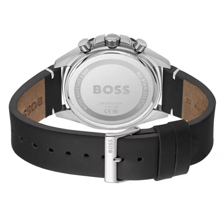  Shop Authentic Hugo Boss Cloud Chronograph Grey Dial Black Leather Strap Watch for Men - 1514014 - Luxxuri