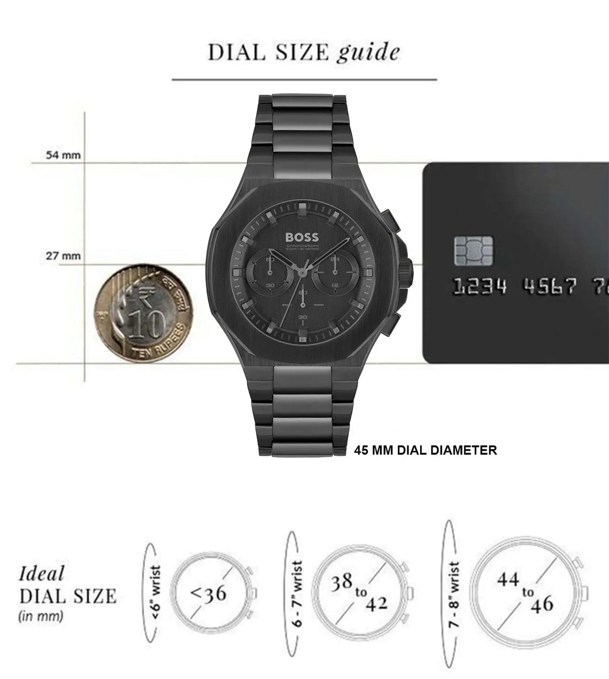  Shop Authentic Hugo Boss Taper Chronograph Black Dial Black Steel Strap Watch for Men - 1514088 - Luxxuri