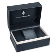 Maserati Stile Skeleton Chronograph Blue Dial Grey Steel Strap Watch for Men - R8873642012