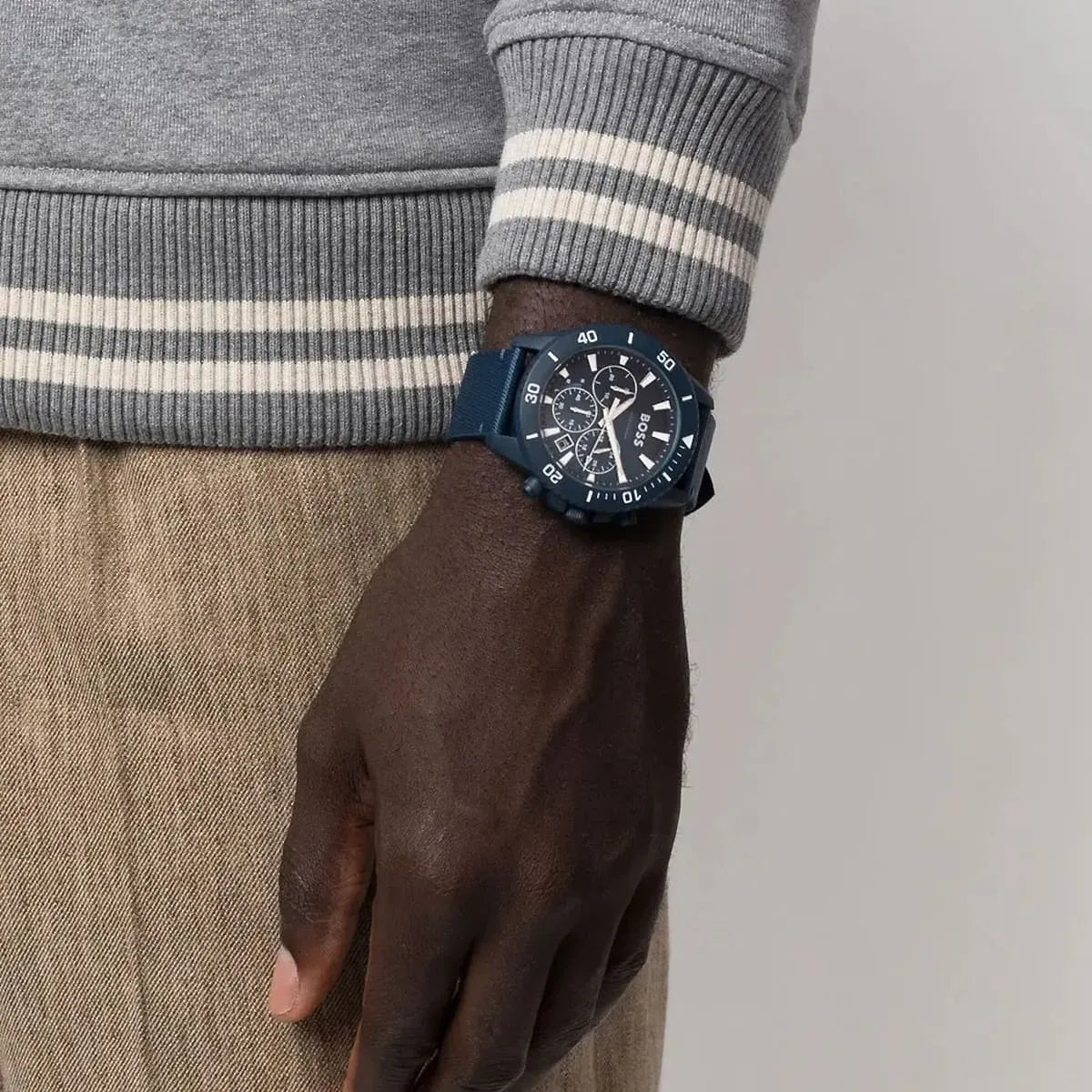  Shop Authentic Hugo Boss Admiral Chronograph Blue Dial Blue Nylon Strap Watch for Men - 1513919 - Luxxuri