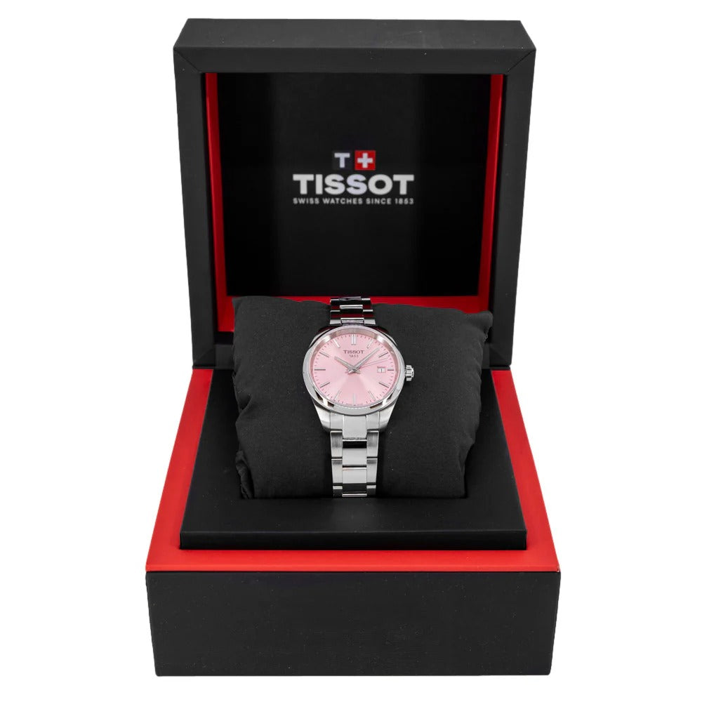 Tissot PR 100 Pink Dial Silver Steel Strap Watch for Women - T150.210.11.331.00